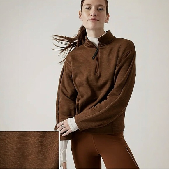 Athleta Sweaters - Athleta Altitude Polartec Half Zip Sweatshirt in color Mahogany size Large